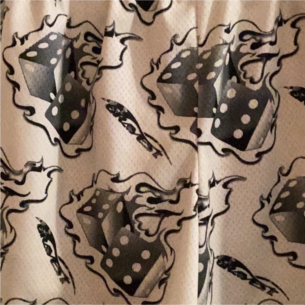Men’s Bravest Studios Patterned Flames Fire Dice Shorts Size Large - Picture 3 of 5
